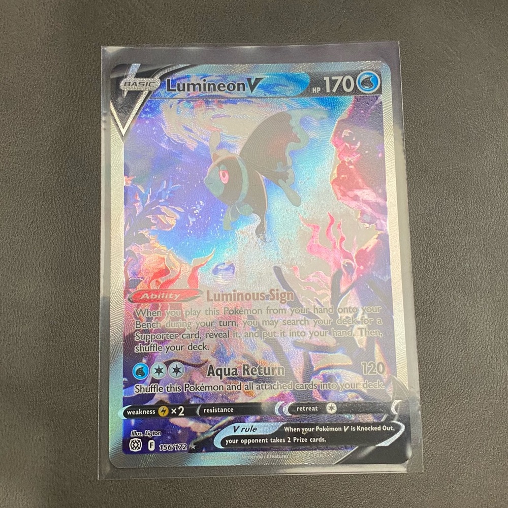 Lumineon V 156/172 Brilliant Stars Alt Art Full Art Ultra Rare Pokemon Card N/M - Picture 1 of 4